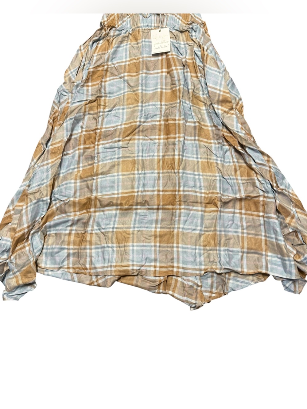 Show Me Your Mumu Plaid Maxi Skirt Crop Top Set M Boho Western Cottagecore NWT - Picture 4 of 9